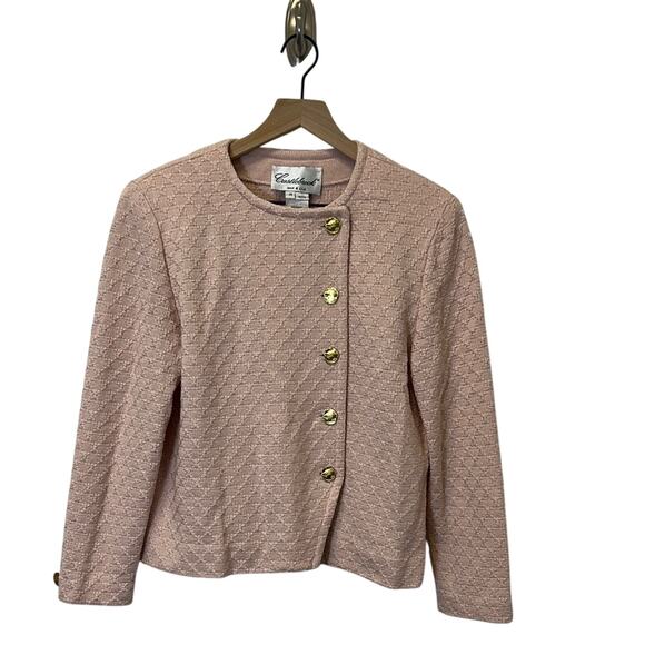 Castlebrook Vintage Button Down Pink Pastel Cotaggecore Cardigan Women’s Sz 14 P - Picture 1 of 7